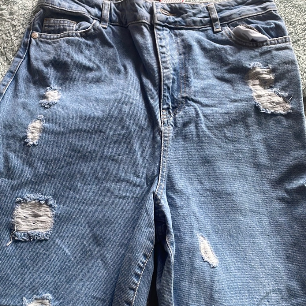 Tall distressed mom jeans